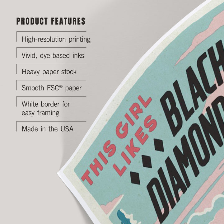 Denver, Colorado, Ski Black Diamond, Art & Giclee Prints