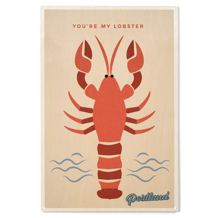 Portland, Maine, You're My Lobster, Color Block, Wood Sign and Postcards