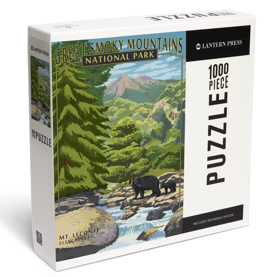 Great Smoky Mountains National Park, Tennessee, Leconte Creek and Mt. Leconte Press, Jigsaw Puzzle
