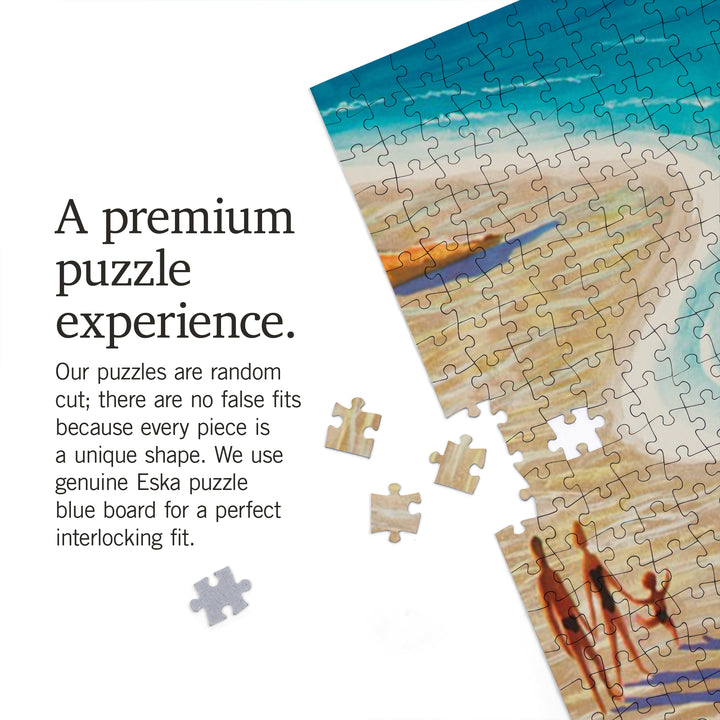 Lake Michigan, Vintage Beach Scene, Jigsaw Puzzle