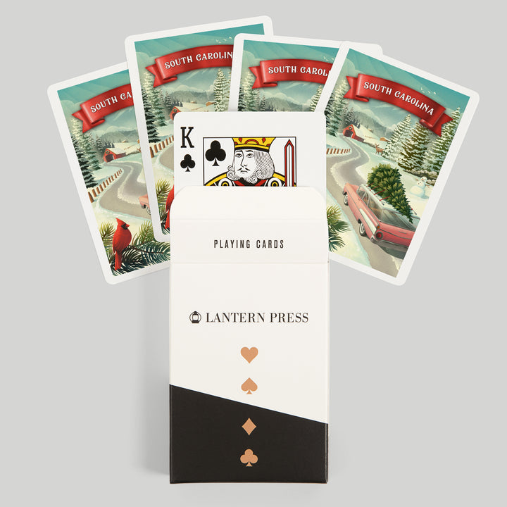 Playing Cards, South Carolina, Holiday Tradition, 52 Card Deck with Jokers in Box, Unique Art