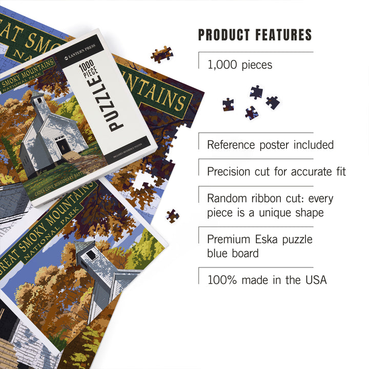 Great Smoky Mountains National Park, Tennessee, Cades Cove Baptist Church Press, Jigsaw Puzzle