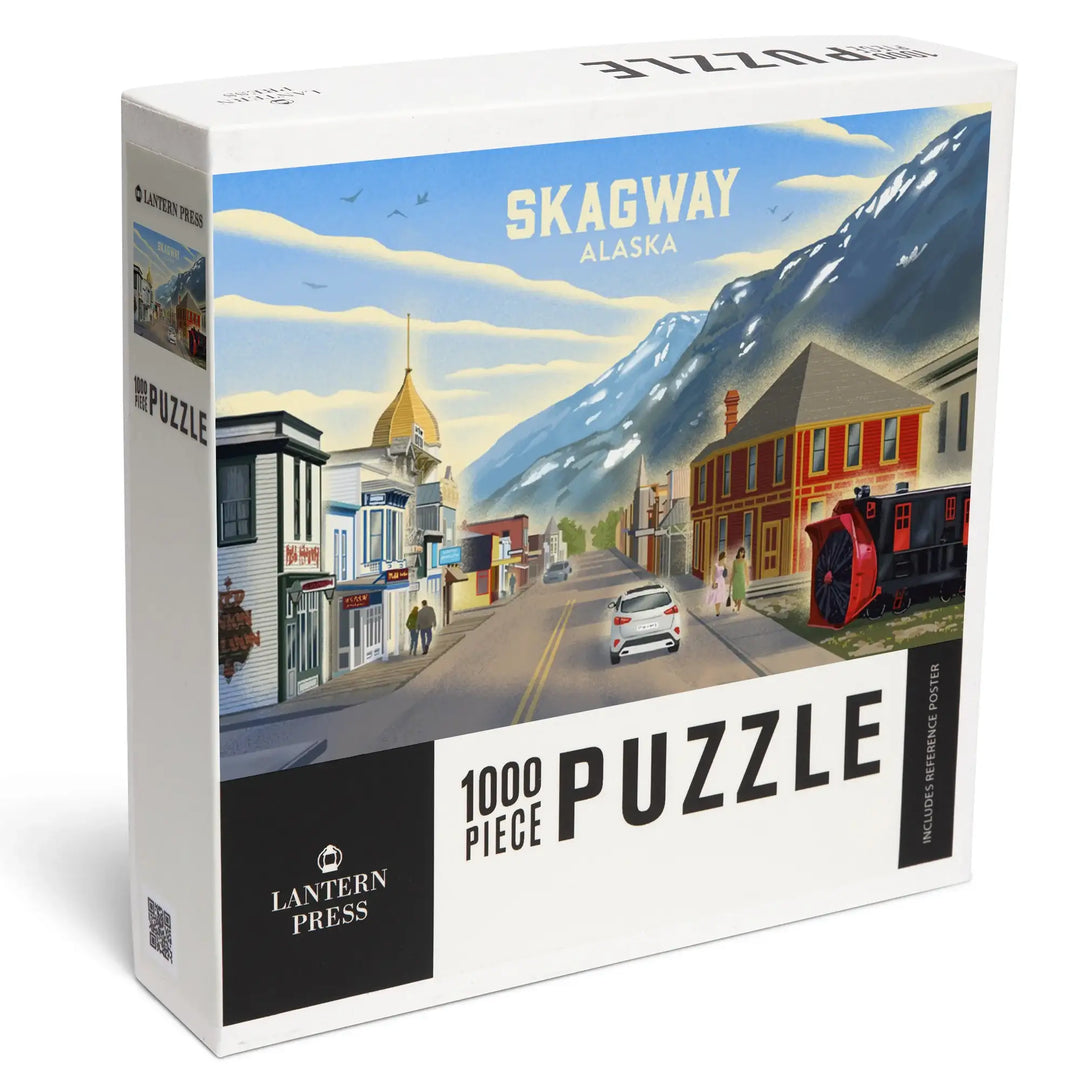 Skagway, Alaska, Lithograph, Main Street, Jigsaw Puzzle