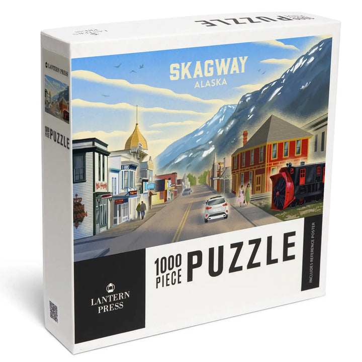 Skagway, Alaska, Lithograph, Main Street, Jigsaw Puzzle