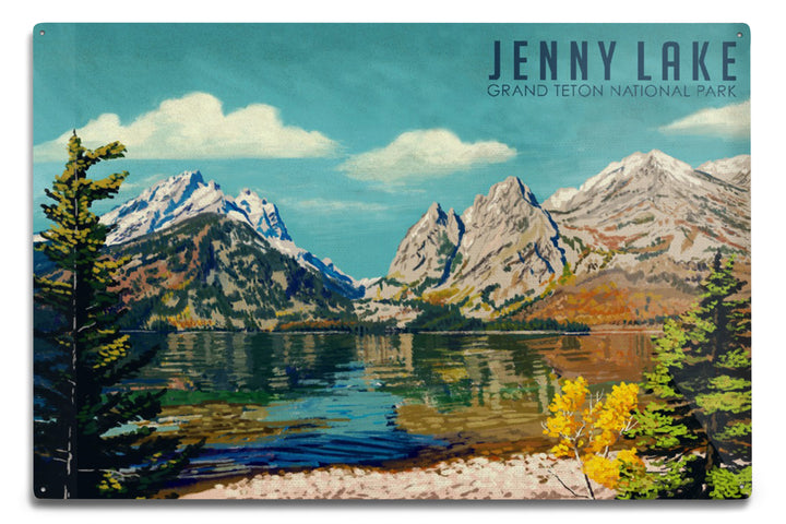 Grand Teton National Park, Wyoming, Jenny Lake, Oil Painting, Metal Signs