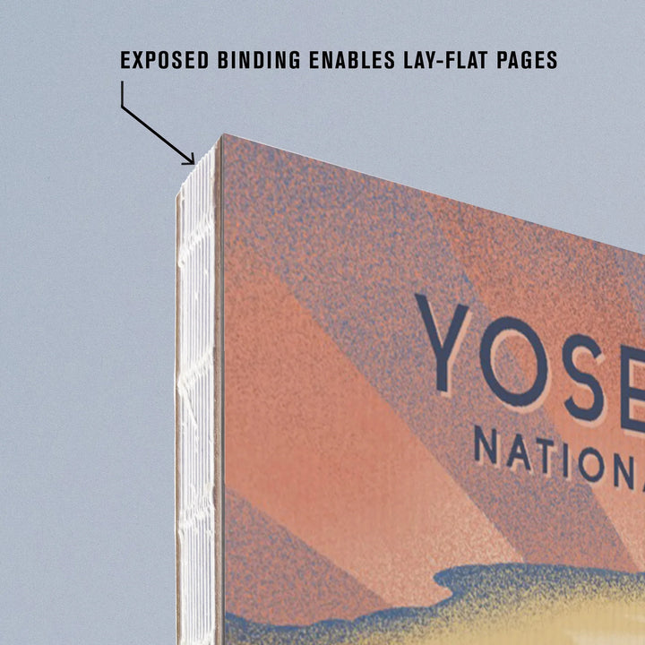 Lined 6x9 Journal, Yosemite National Park, California, Litho, Half Dome, Lay Flat, 193 Pages, FSC paper