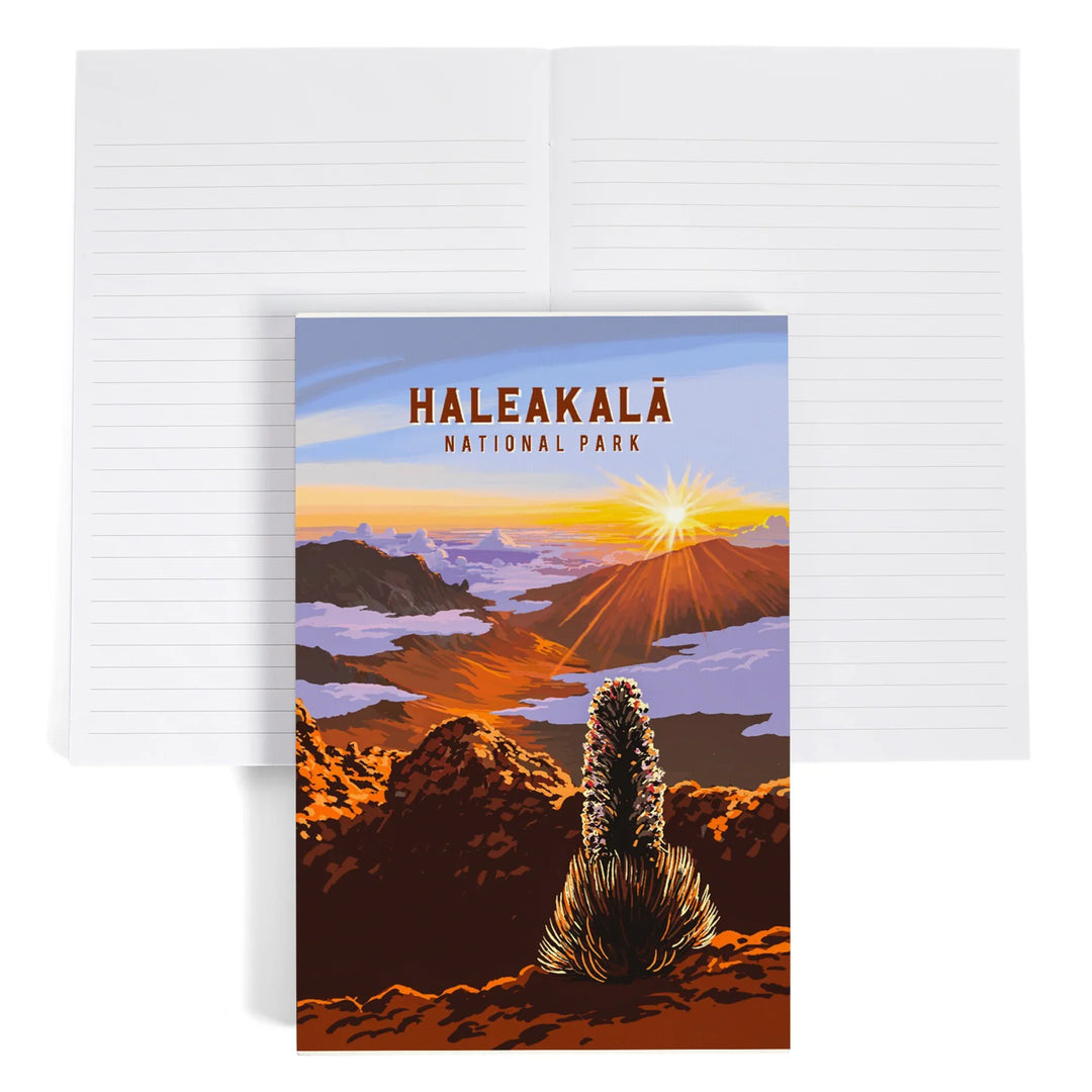 Lined 6x9 Journal, Haleakalā National Park, Hawaii, Painterly National Park Series, Lay Flat, 193 Pages, FSC paper