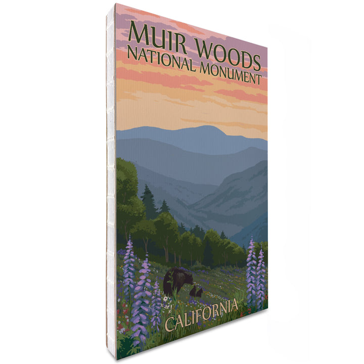 Lined 6x9 Journal, Muir Woods National Monument, California, Bear and Spring Flowers, Lay Flat, 193 Pages, FSC paper