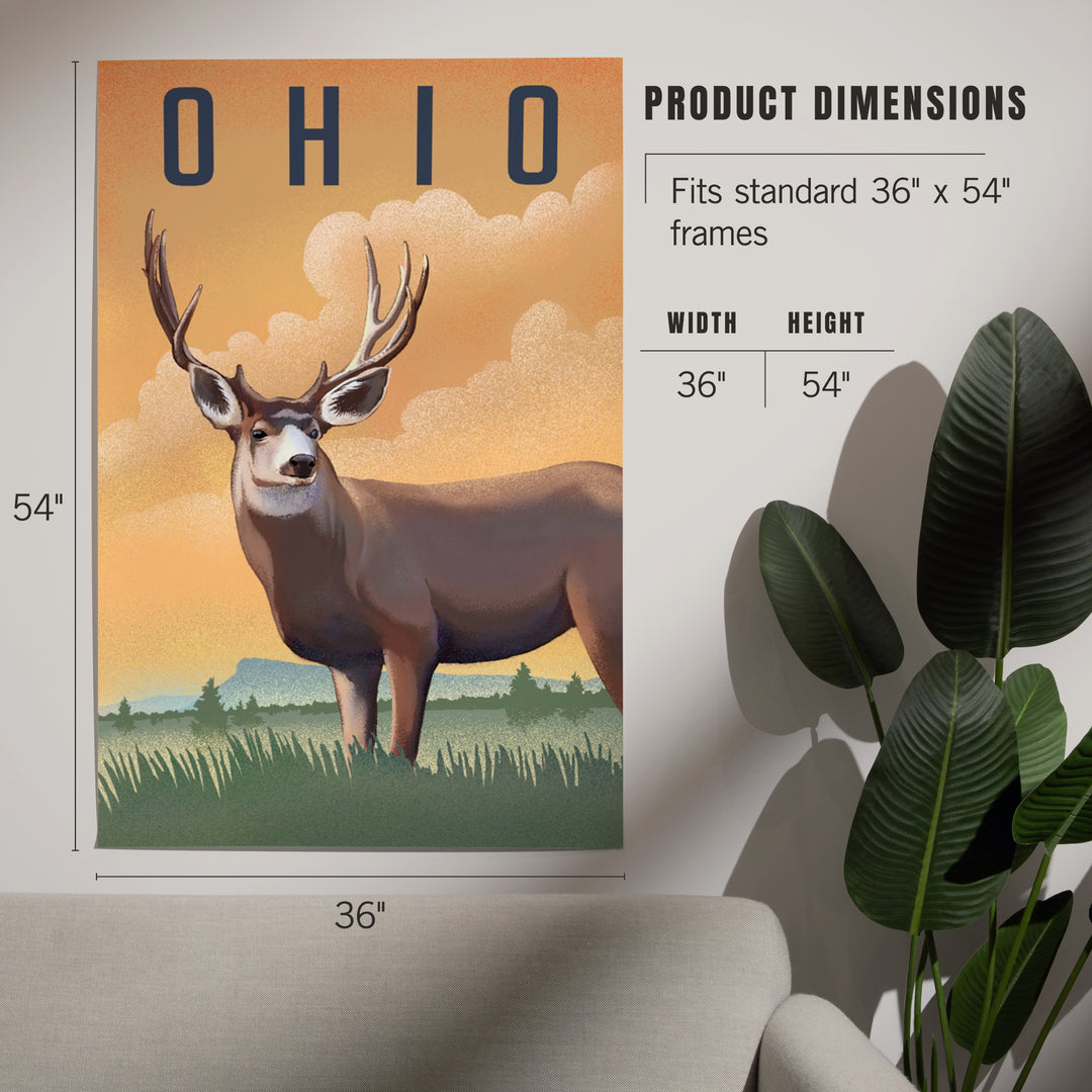 Ohio, Mule Deer, Litho, Art & Giclee Prints