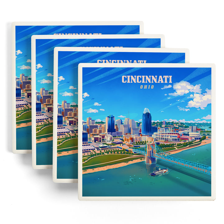 Cincinnati, Ohio, Lithograph City Series, Coasters