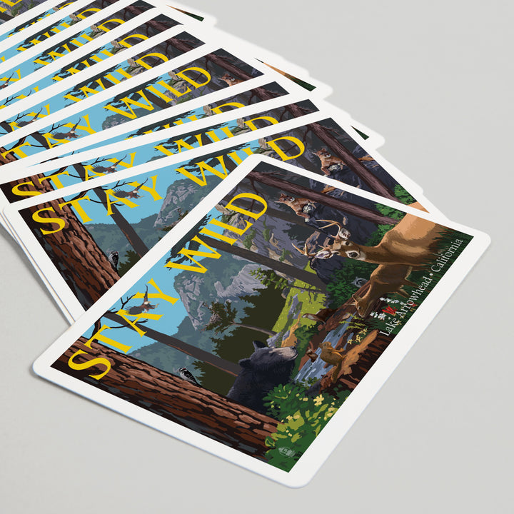 Playing Cards, Lake Arrowhead, California, Stay Wild, National Park WPA Sentiment, 52 Card Deck with Jokers in Box, Unique Art
