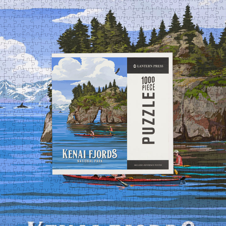 Kenai Fjords National Park, Alaska, Painterly National Parks Series, 1000 Piece Jigsaw Puzzle