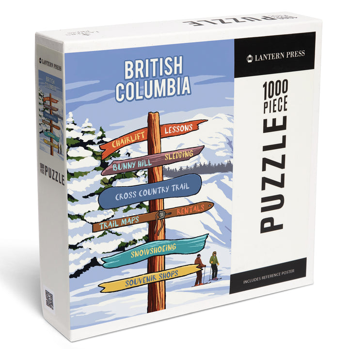 British Columbia, Signpost, Ski and Snow, Jigsaw Puzzle