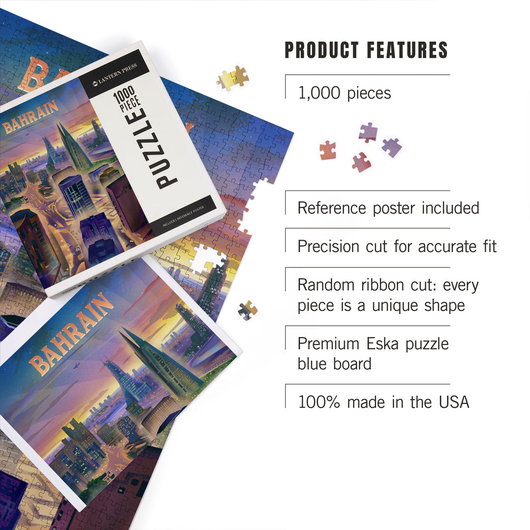 Manama, Bahrain, Lithograph, 1000 Piece Jigsaw Puzzle