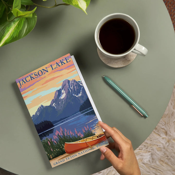 Lined 6x9 Journal, Grand Teton National Park, Wyoming, Jackson Lake, Lay Flat, 193 Pages, FSC paper
