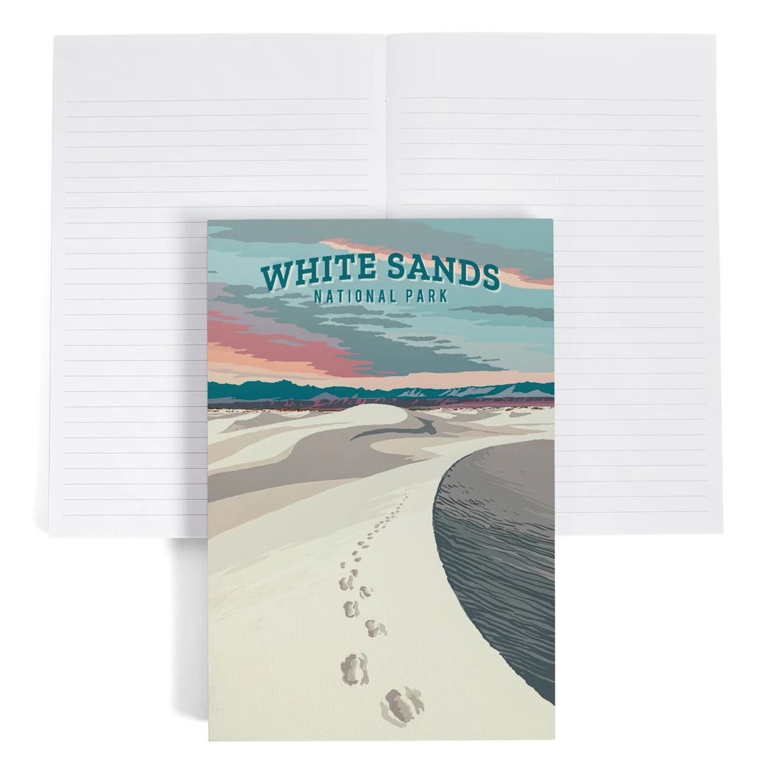 Lined 6x9 Journal, White Sands National Park, New Mexico, Painterly National Park Series, Lay Flat, 193 Pages, FSC paper