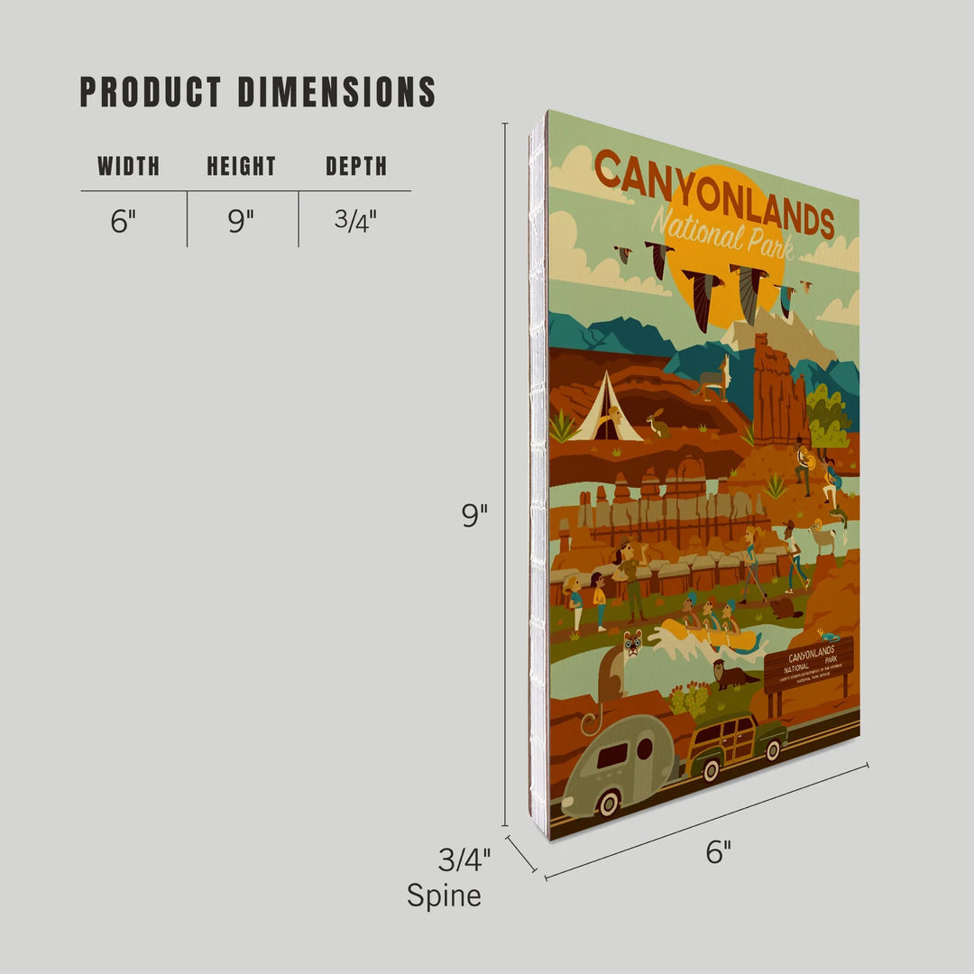 Lined 6x9 Journal, Canyonlands National Park, Utah, Geometric National Park Series, Lay Flat, 193 Pages, FSC paper