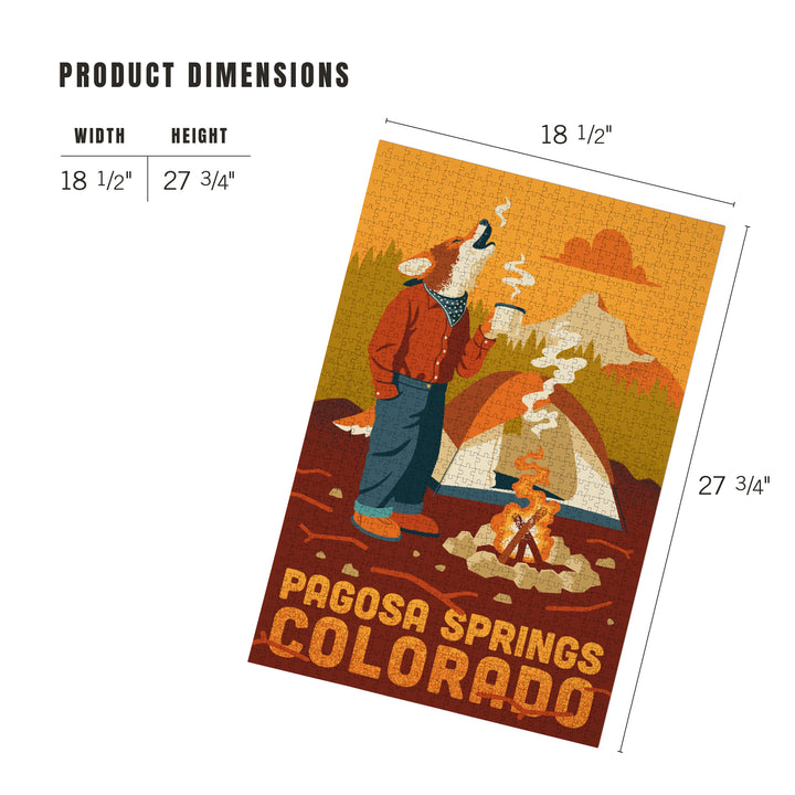 Pagosa Springs, Colorado, Animal Activities Series, Camping Coyote, 1000 Piece Jigsaw Puzzle