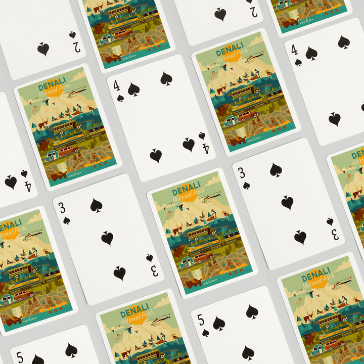 Playing Cards, Denali National Park and Preserve, Geometric National Park Series, 52 Card Deck with Jokers in Box, Unique Art