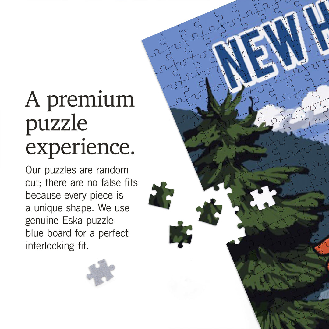 New Hampshire, Signpost, Lake and Bear, Jigsaw Puzzle