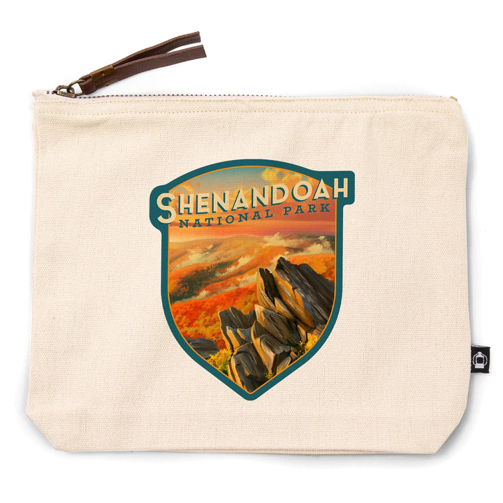 Shenandoah National Park, Virginia, Oil Painting, Organic Cotton Zipper Pouch, Go Bag