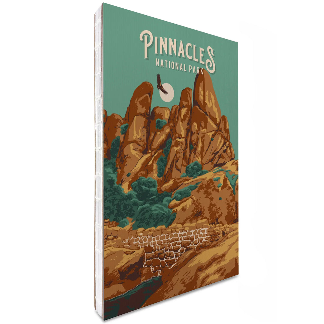 Lined 6x9 Journal, Pinnacles National Park, California, Painterly National Park Series, Lay Flat, 193 Pages, FSC paper