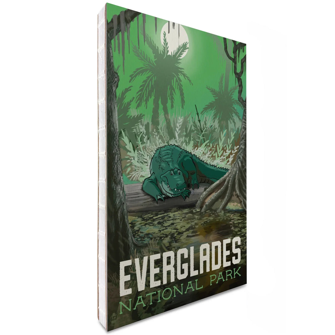 Lined 6x9 Journal, Everglades National Park, Florida, Alligator in Swamp, Lay Flat, 193 Pages, FSC paper