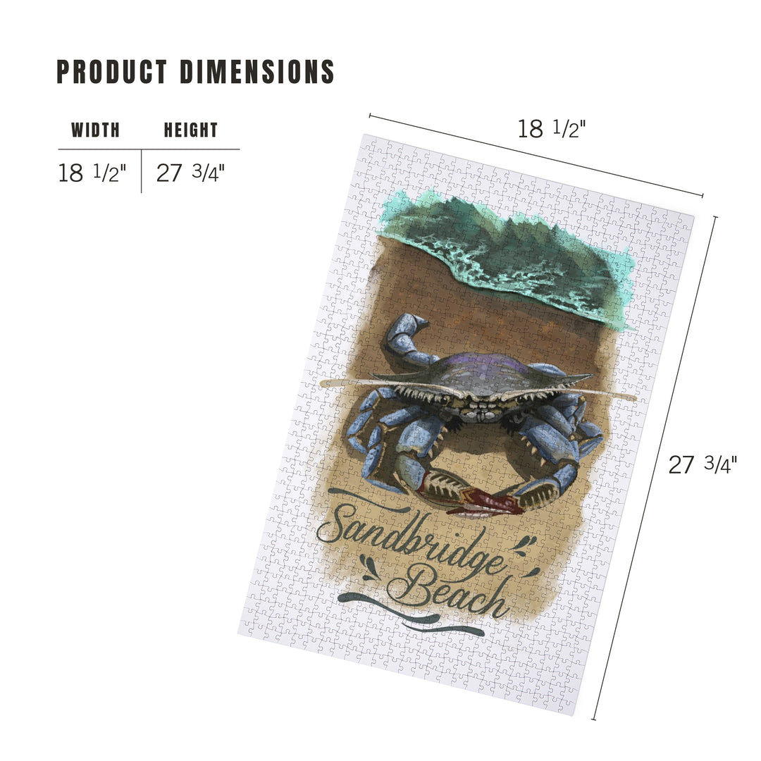 Norfolk, Virginia, Watercolor, Blue Crab, 1000 Piece Jigsaw Puzzle