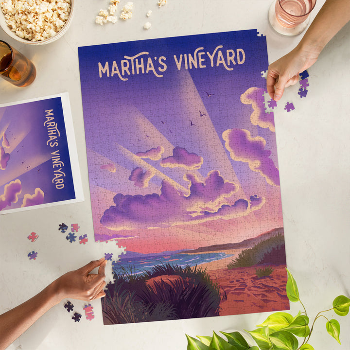 Martha's Vineyard, Massachusetts, New Shows Nightly, Beach Sunset, Jigsaw Puzzle