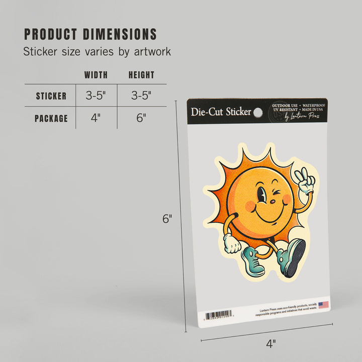 Vintage Mascot, Upbeat Sunshine, Vinyl Sticker