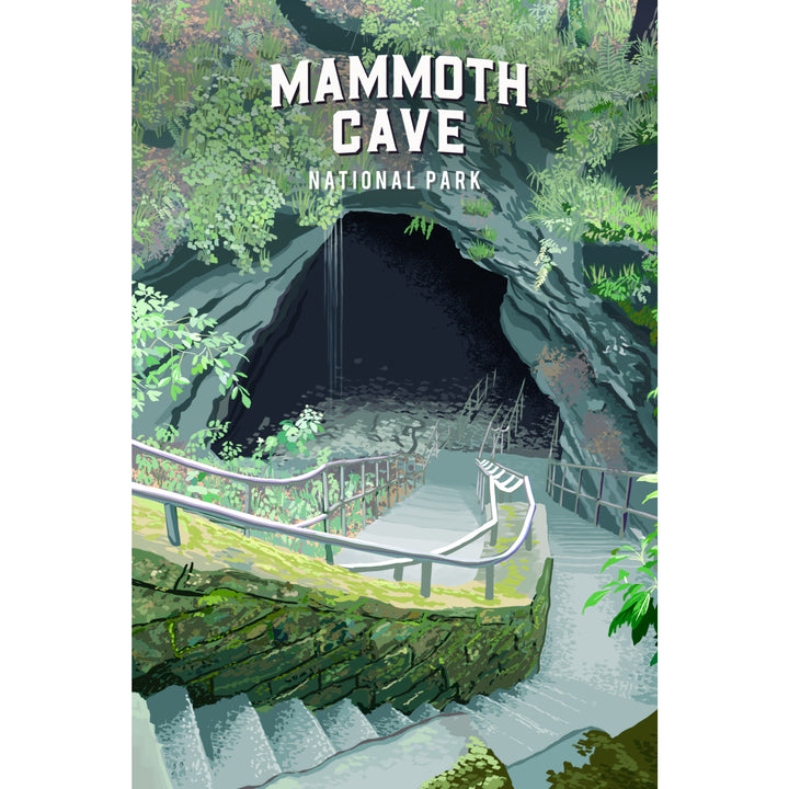 Mammoth Cave National Park, Kentucky, Painterly National Park Series, Stretched Canvas - Lantern Press