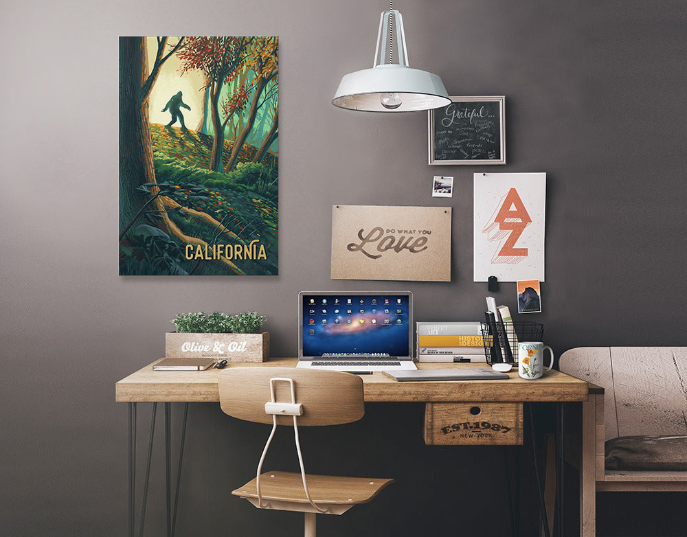 California, Wanderer, Bigfoot in Forest, Stretched Canvas