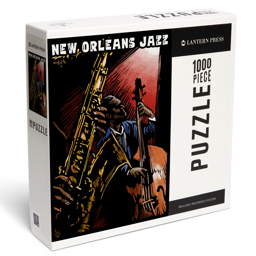 New Orleans, Louisiana, Jazz Band, Scratchboard, 1000 Piece Jigsaw Puzzle