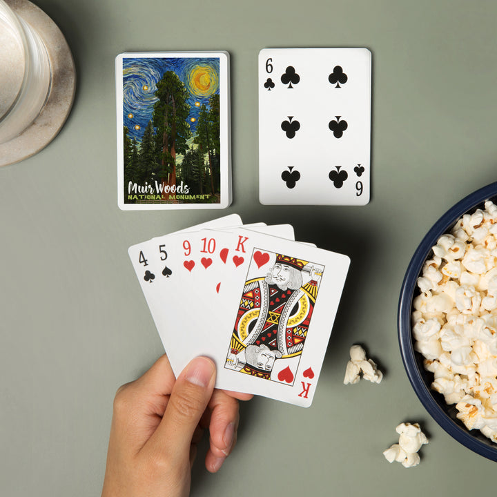 Playing Cards, Muir Woods National Monument, California, Starry Night National Park Series, 52 Card Deck with Jokers in Box, Unique Art