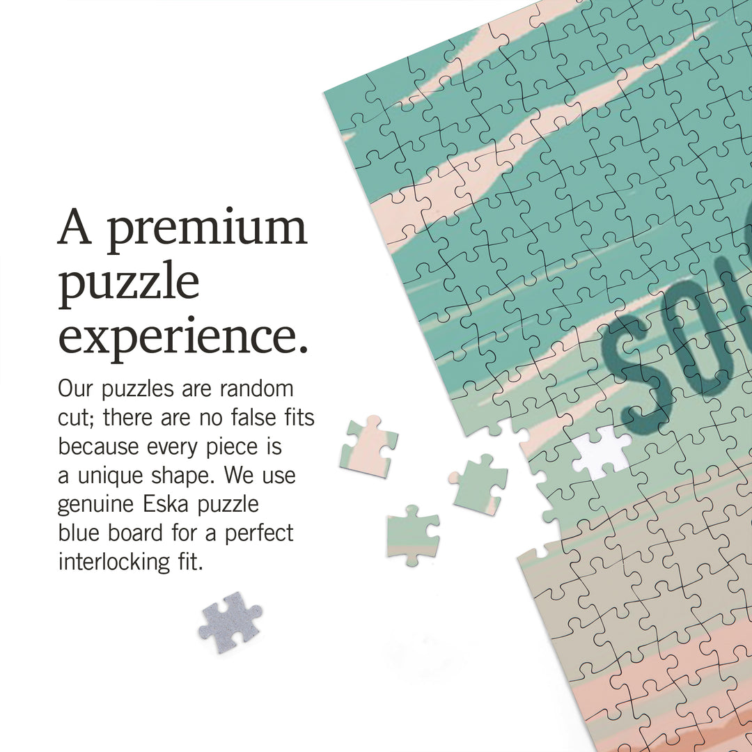 South Haven, Michigan, Painterly, Bottle This Moment, Beach Chairs, 1000 Piece Jigsaw Puzzle