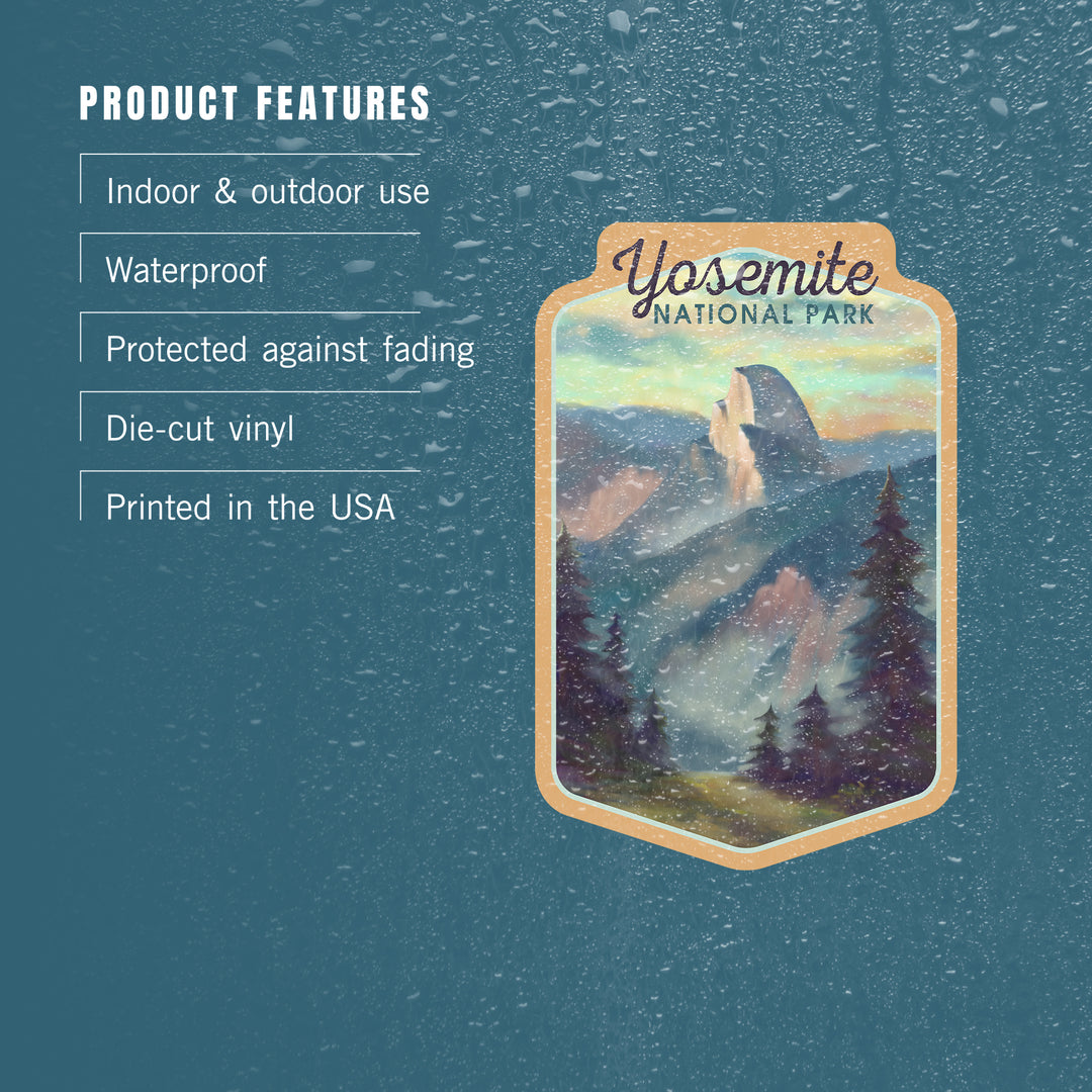 Yosemite National Park, California, Half Dome, Oil Painting, Vinyl Sticker