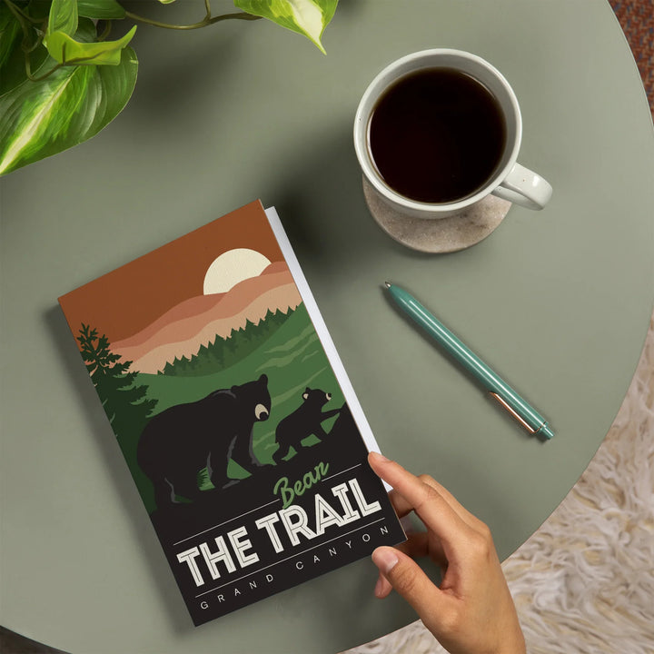 Lined 6x9 Journal, Grand Canyon National Park, Arizona, Bear the Trail, Vector Style, Lay Flat, 193 Pages, FSC paper
