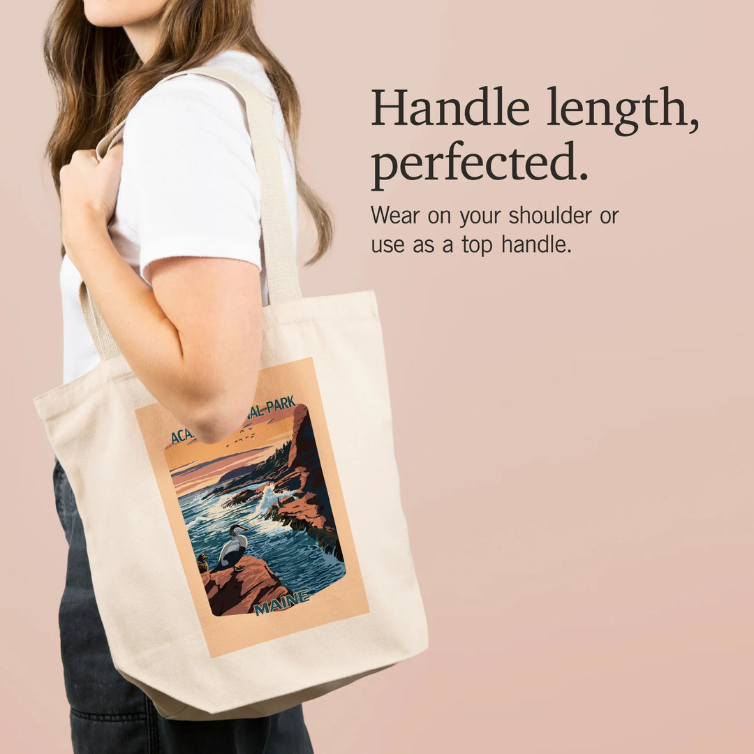 Acadia National Park, Maine, Mount Desert Island With Bird,, Tote Bag
