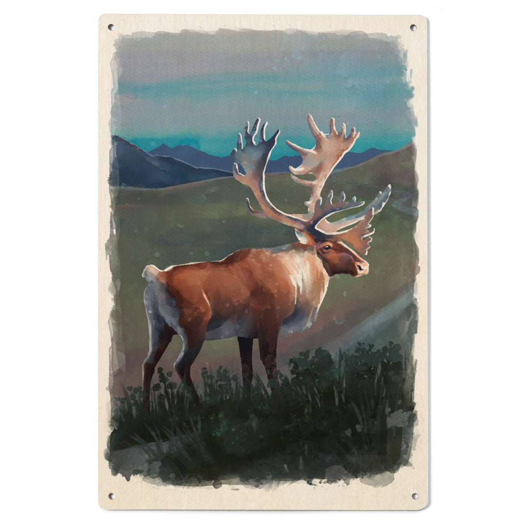 Watercolor Study, Caribou, Wood Signs and Postcards