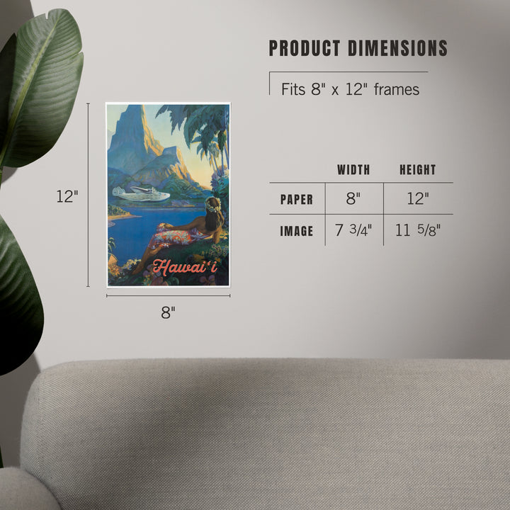 Hawaii, Vintage Tropical Airplane, Art & Giclee Prints