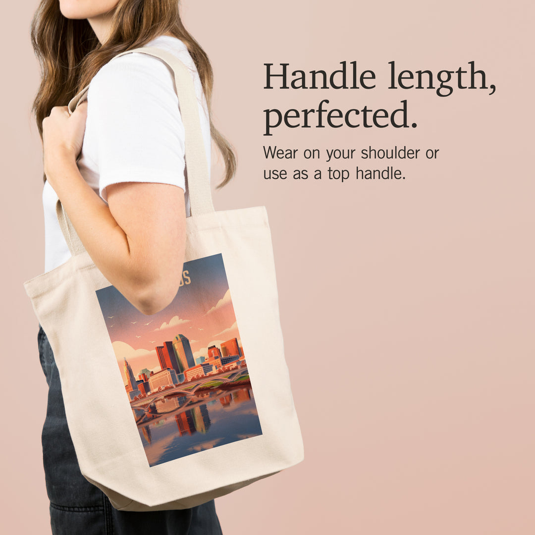 Columbus, Ohio, Lithograph City Series, Tote Bag