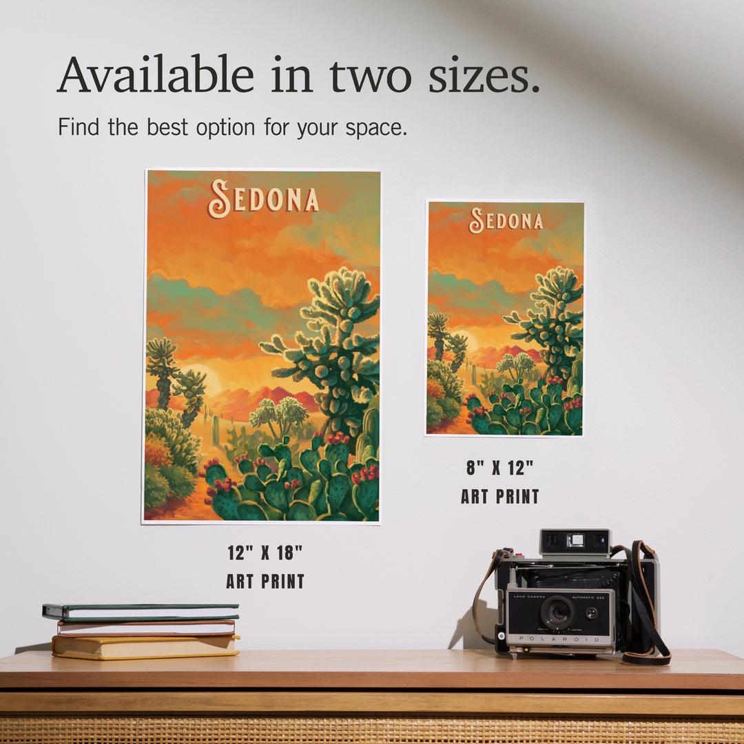 Sedona, Arizona, Oil Painting, Cholla Cactus, Art & Giclee Prints