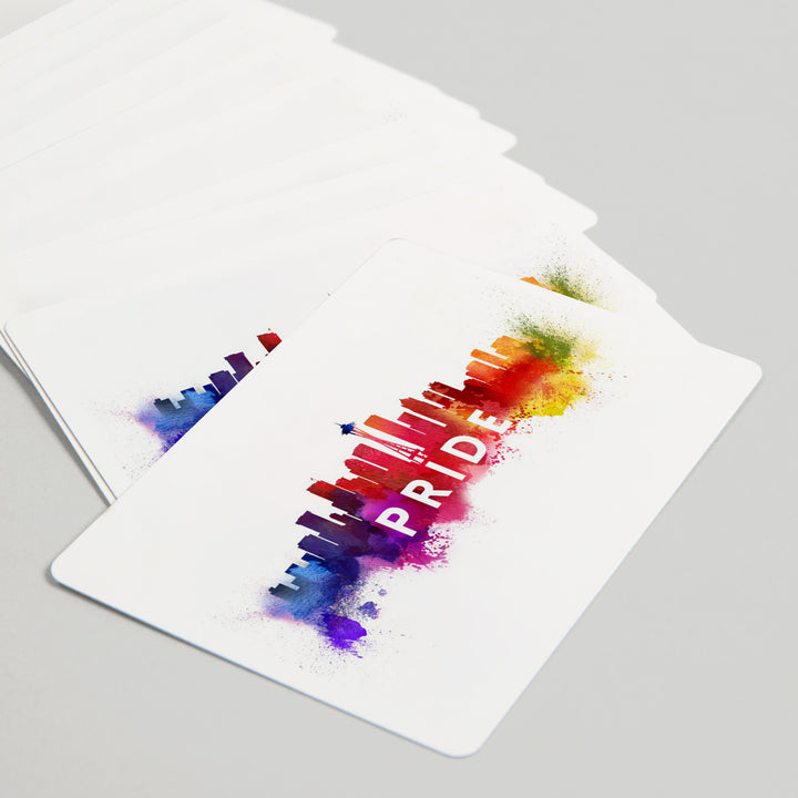 Playing Cards, Seattle, Washington, Gay Pride, Skyline Abstract, 52 Card Deck with Jokers in Box, Unique Art
