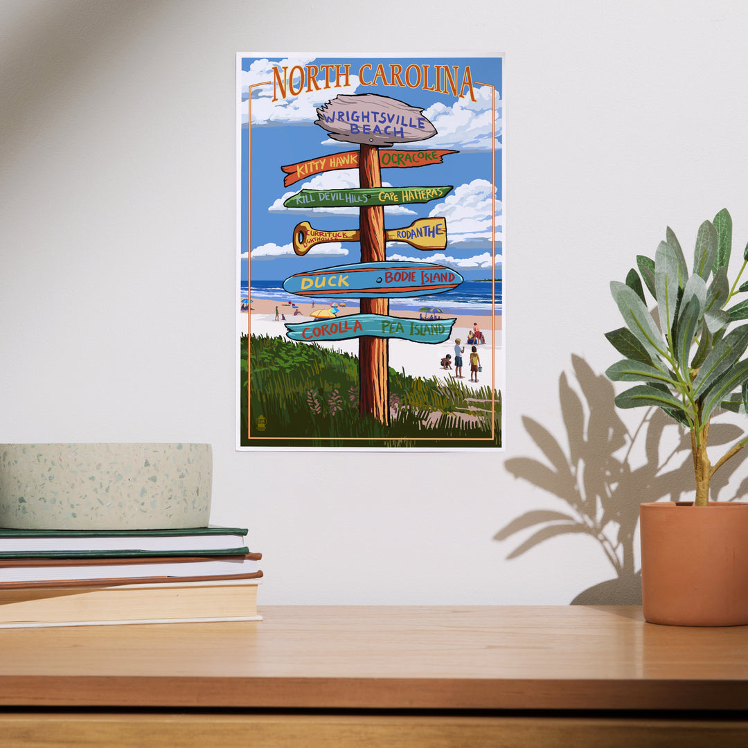Wrightsville Beach, North Carolina, Destinations Sign, Art & Giclee Prints