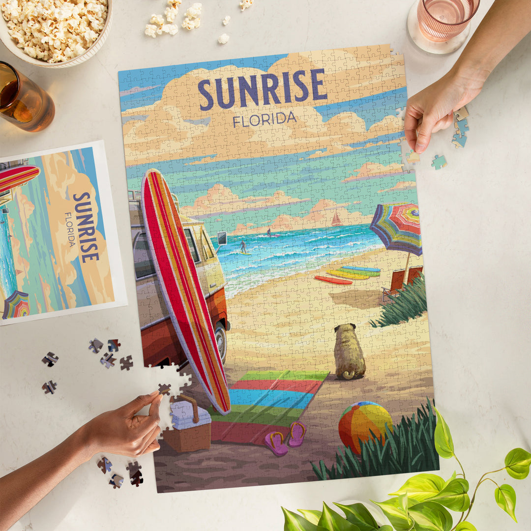 Sunrise, Florida, Beach Activities, Painterly, Jigsaw Puzzle