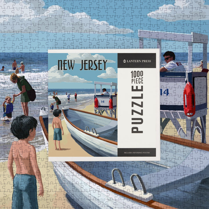 New Jersey, Painterly, Lifeguard Stand, Jigsaw Puzzle