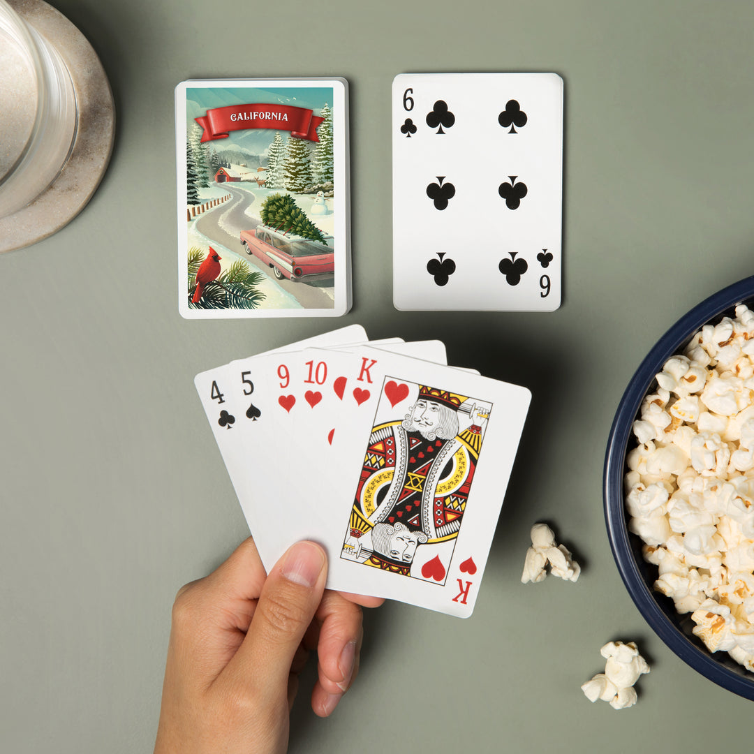 Playing Cards, California, Holiday Tradition, 52 Card Deck with Jokers in Box, Unique Art