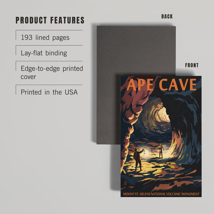Lined 6x9 Journal, Mount St. Helens, Washington, Ape Cave, Sunset View, Lay Flat, 193 Pages, FSC paper