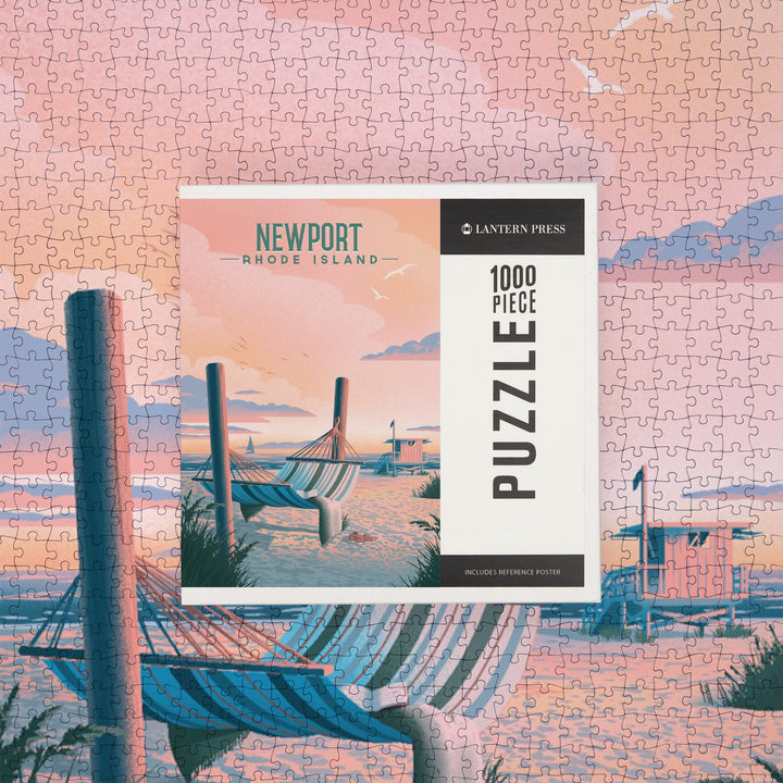 Newport, Rhode Island, Salt Air, No Cares, Hammock on Beach, Jigsaw Puzzle