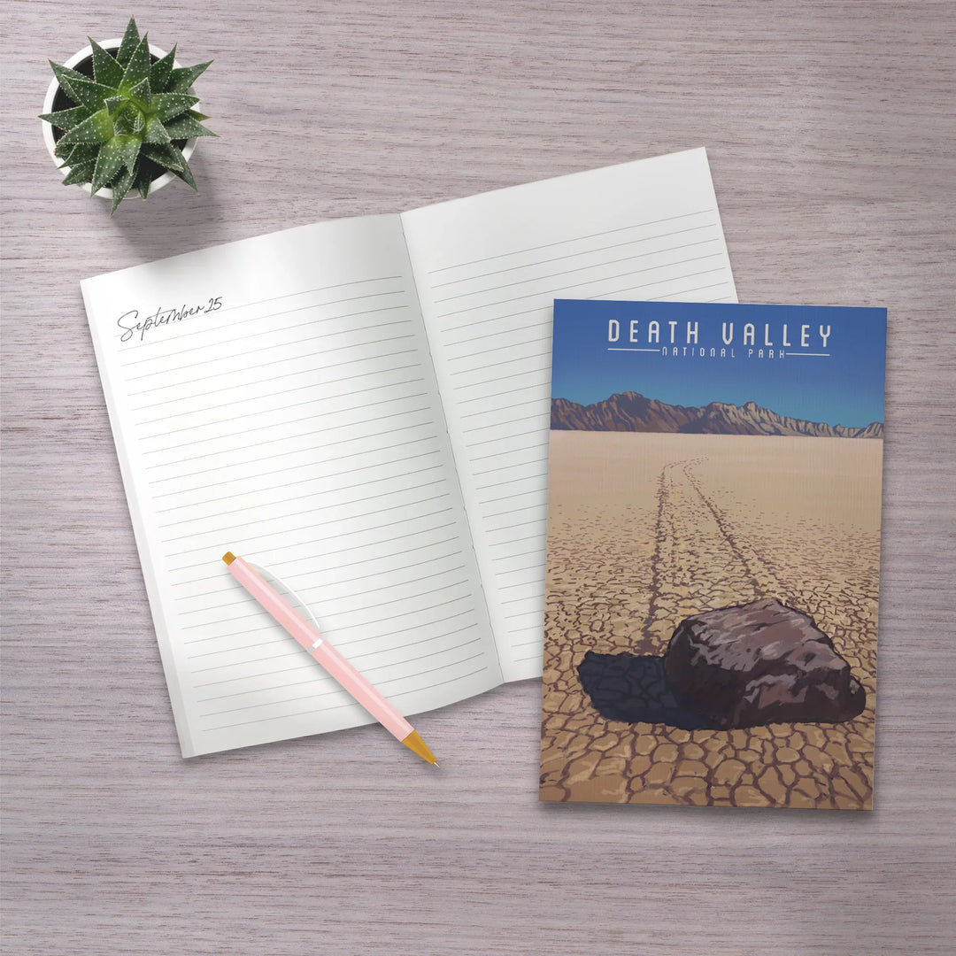 Lined 6x9 Journal, Death Valley National Park, California, Racetrack Playa, Lay Flat, 193 Pages, FSC paper